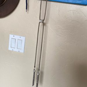 Beautiful crystal silver lariat - easy to slip over head